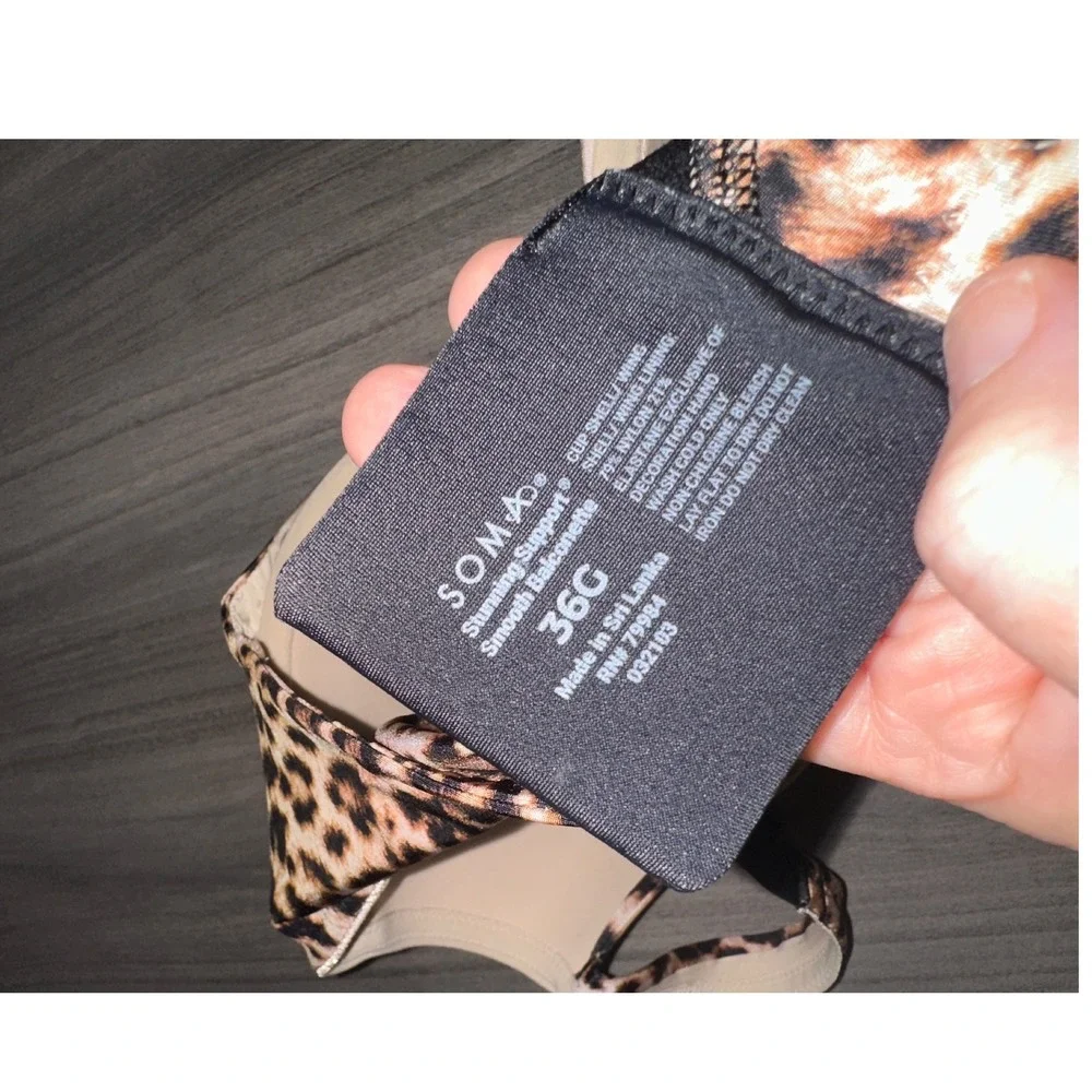 WB4‎ Soma 36G Leopard Print Bra Full Coverage Animal Print Everyday Comfort